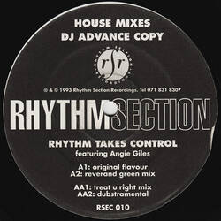 The music release of Rhythm Section (2), Rhythm Takes Control (House Mixes)
