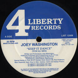 The music release of Joey Washington, Keep It Dance