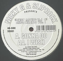 The music release of Nicky G & Sliprock, Rinse Agents Vol. 1