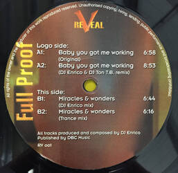 The music release of Full Proof, Baby You Got Me Working / Miracles & Wonders