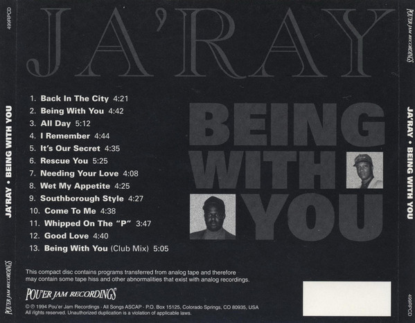洋楽 G-Rap Ja'Ray - Being With You Ja'Ray - Being With You (1994)