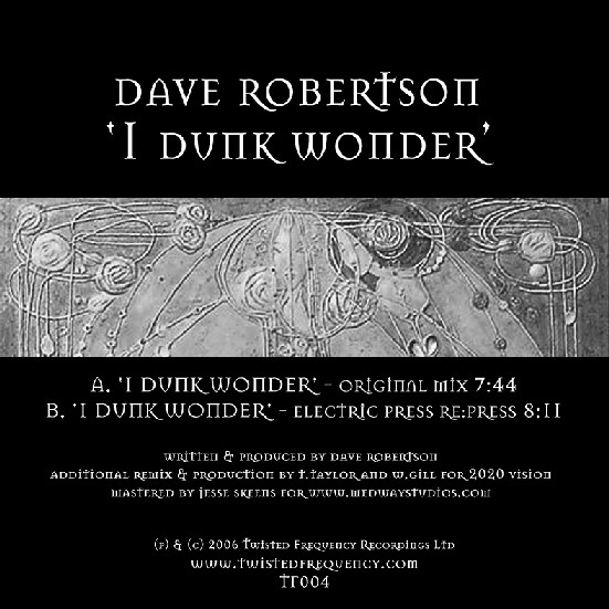 The music release of Dave Robertson, 1 Dunk Wonder