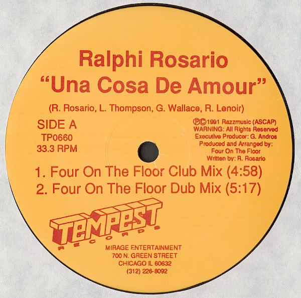 The music release of Ralphi Rosario, Una Cosa De Amour
