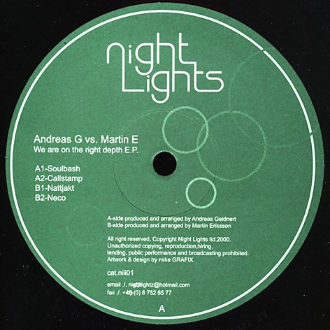 The music release of Andreas Geidnert, Martin Eriksson (9), We Are On The Right Depth E.P.