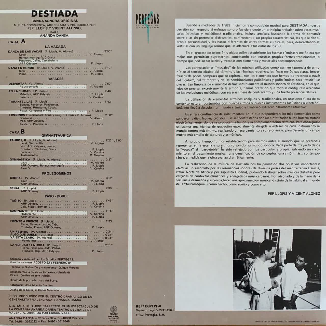 Pep Llopis，Vicent Alonso Destiada Pep Llopis Y Vicent Alonso Para Ananda Dansa \u2013 Crónica Civil (V-36