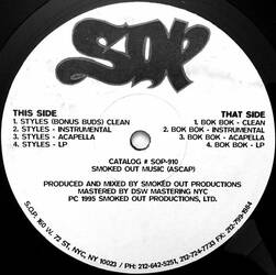 The music release of Smoked Out Productions, Styles / Bok Bok